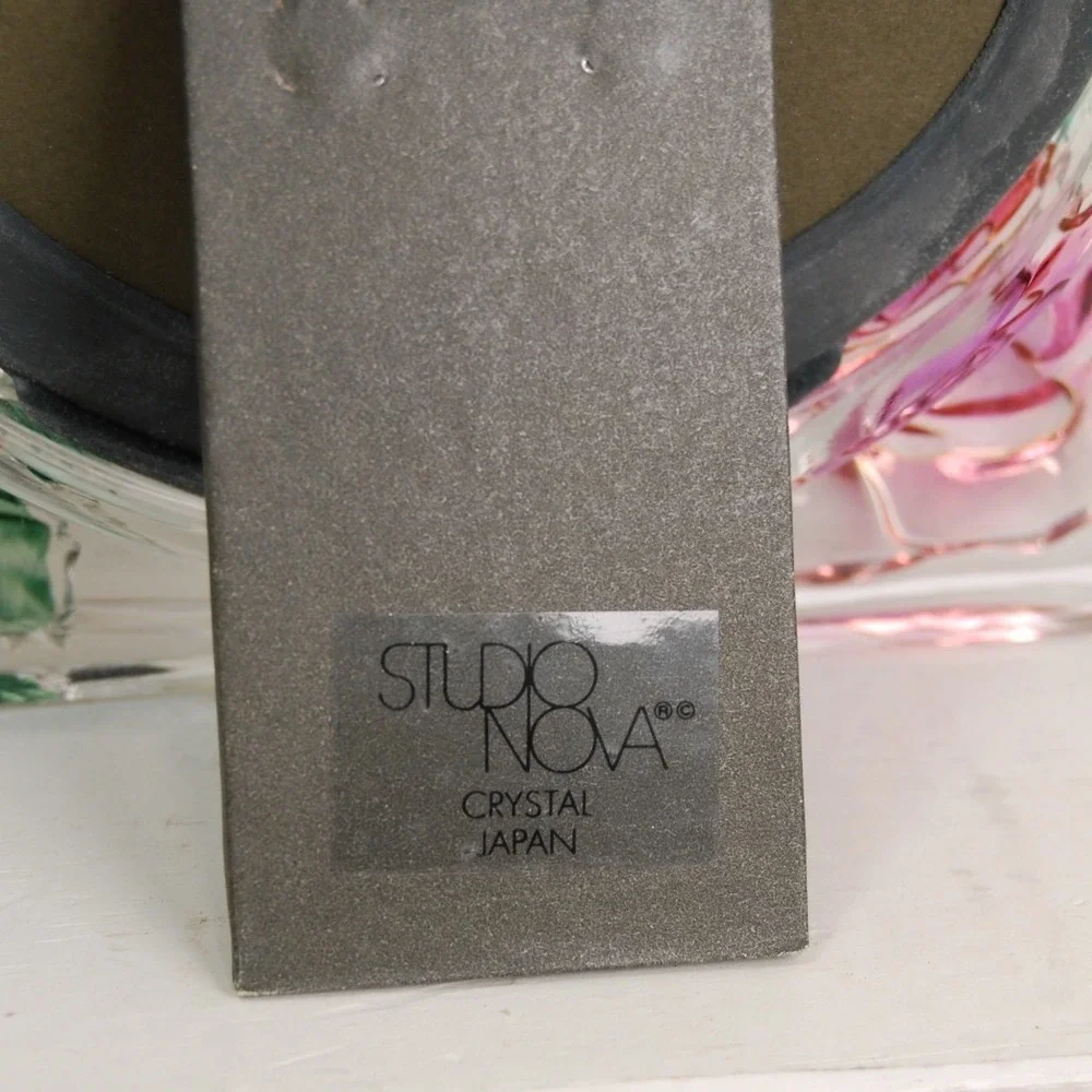 Vintage Glass Picture frame NWT Studio Nova Etched painted roses‎ 4x6 Home Decor